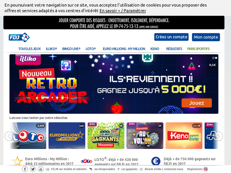 Site web FDJ (La Française des Jeux)