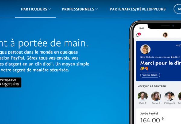 Le site internet de PayPal